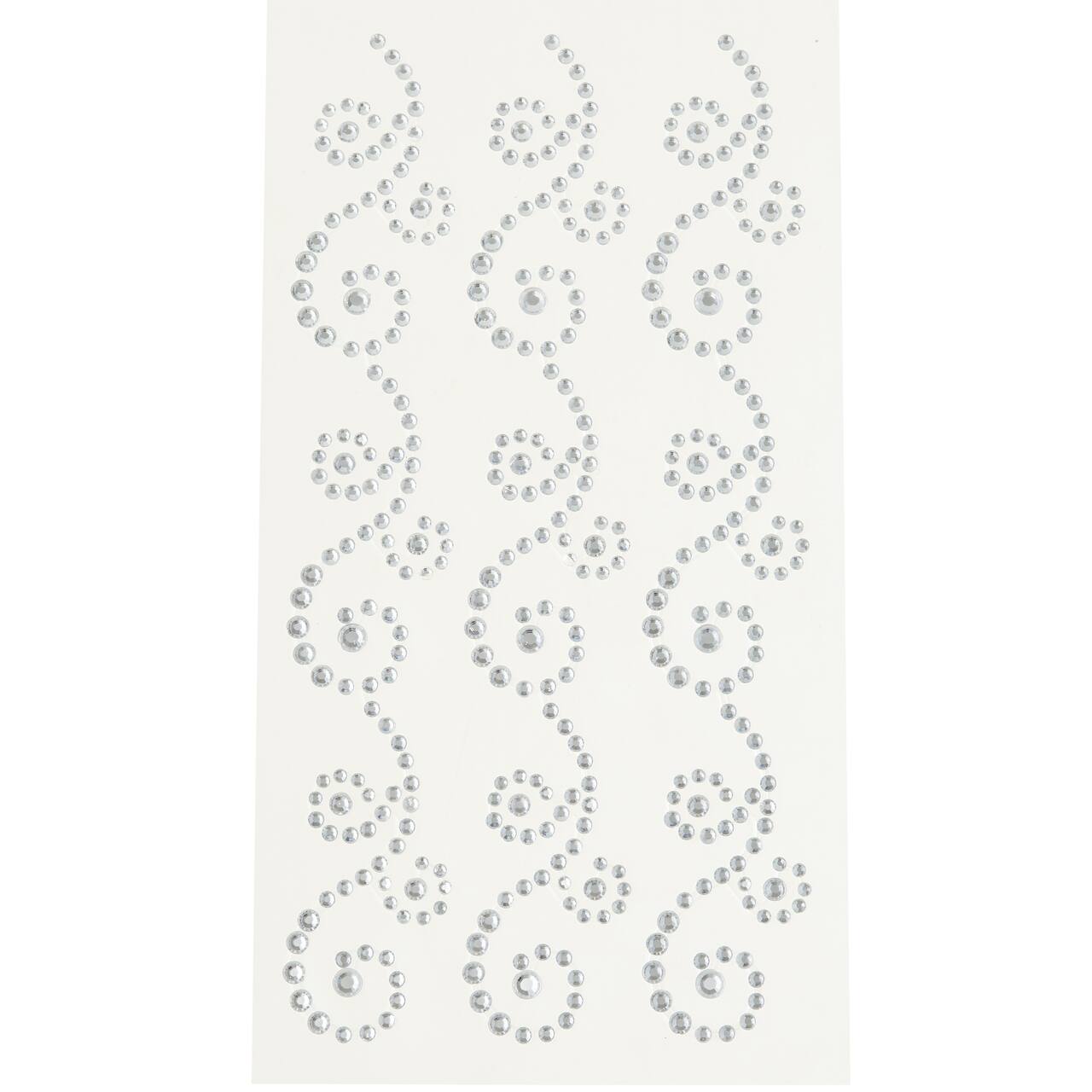 12 Packs: 3 ct. (36 total) Clear Flourish Adhesive Rhinestones by Recollections™